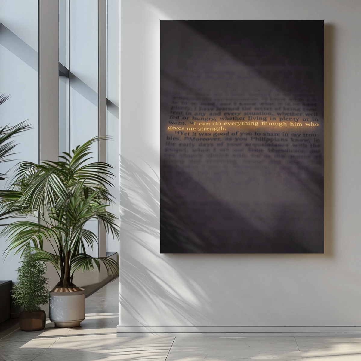 PHILIPPIANS 4:13 — Glowing Bible Verse Canvas | Covenant Canvas Co.