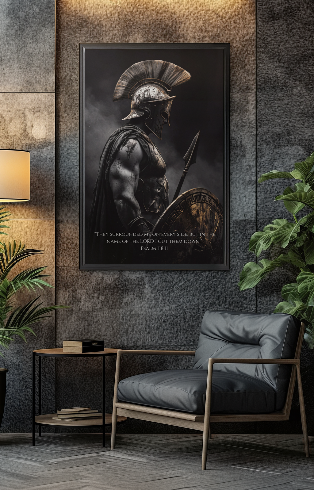 CUT THEM DOWN — Psalm 118:11 Spartan Warrior Canvas | Covenant Canvas Co.